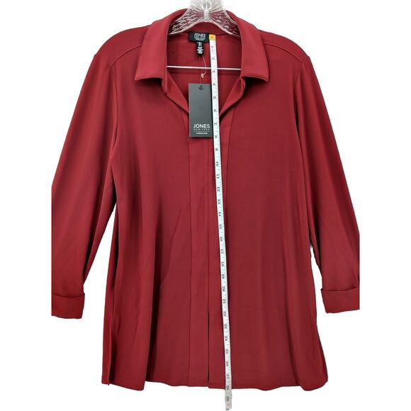 Jones New York Long Sleeve Women Blouse Shirt Size Small ~ Burgundy - Picture 7 of 10